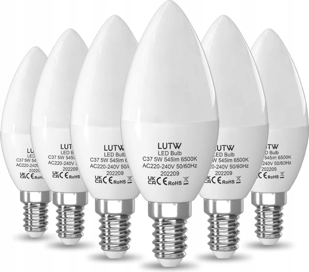 Led izzó 6 db E27 G45 5W 6500K hideg kicsi fényfüzér
