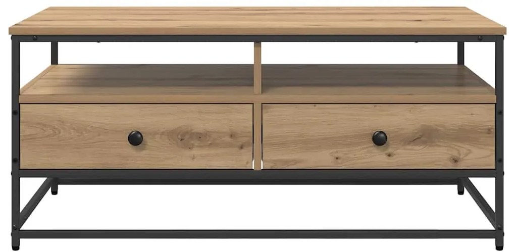 Dohányzóasztal fiókkal kézműves tölgy 100 x 51 x 45 cm Faanyag