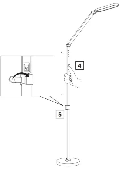 LED Dimmelhető érintős állólámpa FERRARA LED/13W/230V 3000/4000/6000K fehér