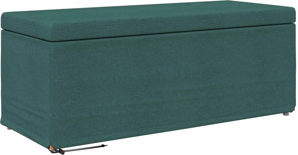vidaXL Zsámoly Sötétzöld 101 x 41 x 40 cm Szövet és faszerkezet