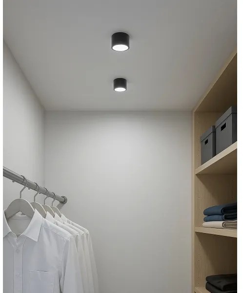 LED spotlámpa LED/5W/230V 3000/4000/6400K átm. 7,5 cm fekete