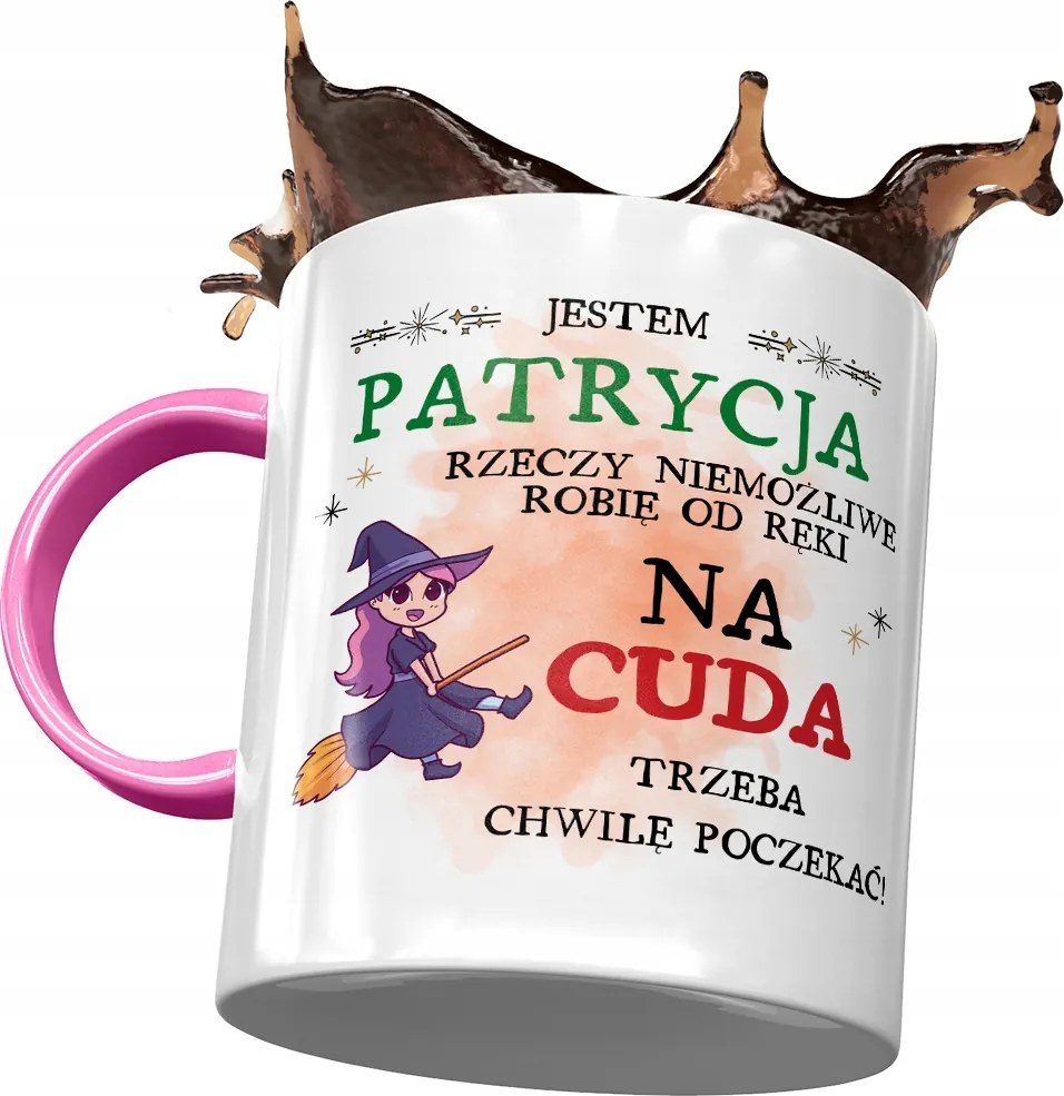 Rózsaszín Bögre Patrícia Barátnő Feleség Ajándék Nyomtatott Fotóval