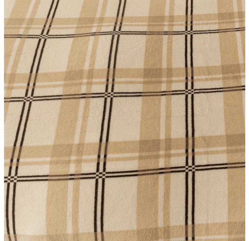 Mikroplüss ágynemű PLAID krém Ágyneműhuzat mérete: 2 ks 70 x 90 cm | 200 x 220 cm