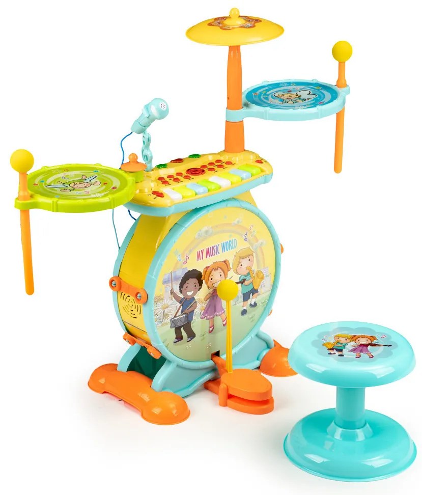 Dobkészlet zongora karaoke mikrofon 2 az 1-ben mp3 LED