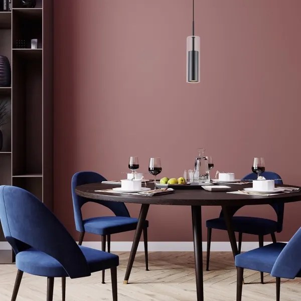 Rabalux 72047 - Csillár zsinóron KALEVI 1xGU10/50W/230V átlátszó/fekete