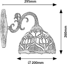 Brilagi - Tiffany ólomüveg falilámpa LORAS 1xE27/40W/230V