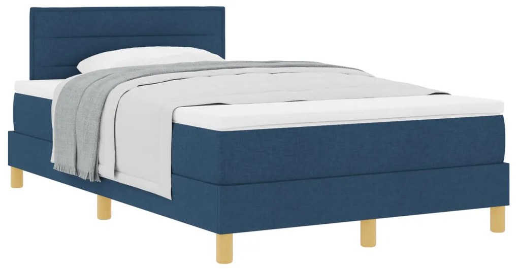 Box Spring Ágy Matraccal Kék 120x200 cm Szövet