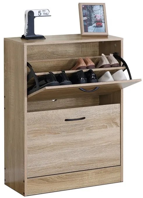 Cipőtartó (cipősszekrény), MDF, barna, ABO-G1014 OAK
