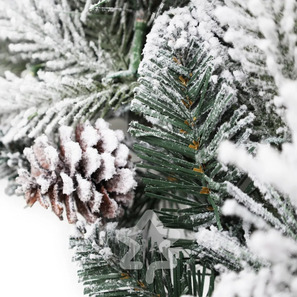 Karácsonyi koszorú Havas 50 LED 60 cm