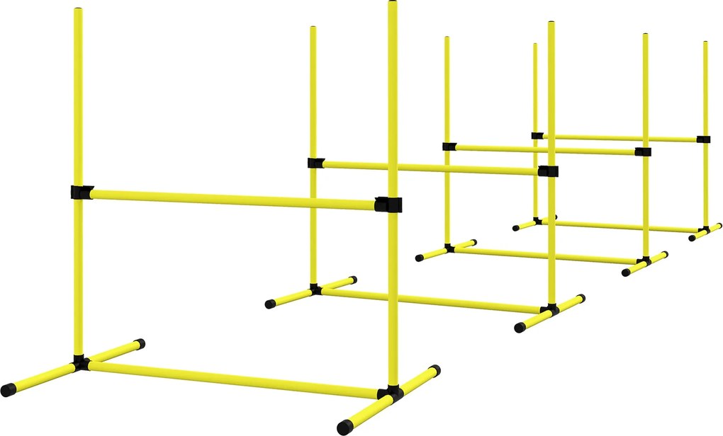 PawHut Agilitási Készlet Kutyáknak – 4 Részes Agilitási Felszerelés Kutyás Képzéshez 4 Állítható Magasságú Akadály Zsákban Koordinációs Képzési Agilit