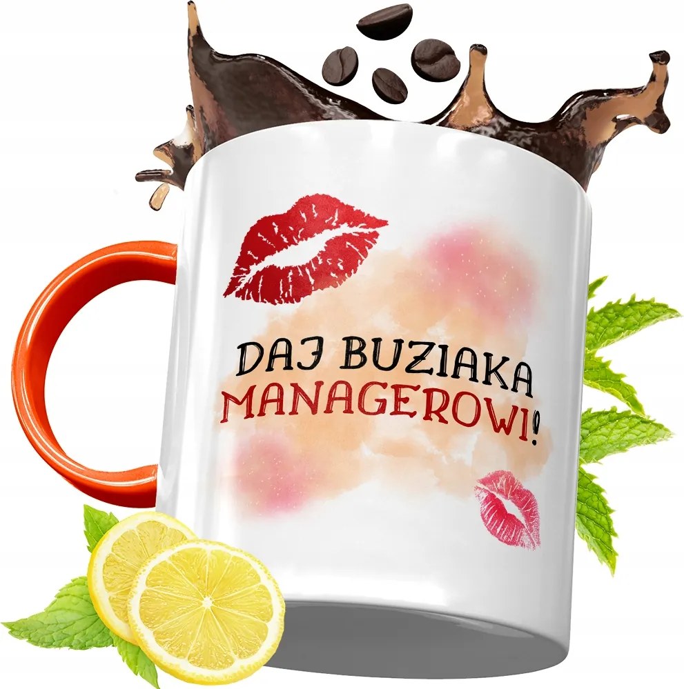 Narancssárga Bögre Menedzsernek Ajándék fényképes nyomtatással