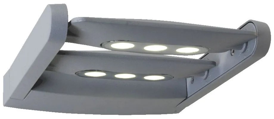 PREZENT 70124 AWAY Modern Kültéri Fali Lámpa Átlátszó, Ezüst LED IP44