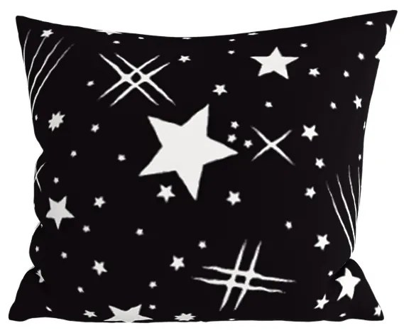 NIGHT SKY 2 db mikroszálas díszpárnahuzat szett 45x45 cm, fekete