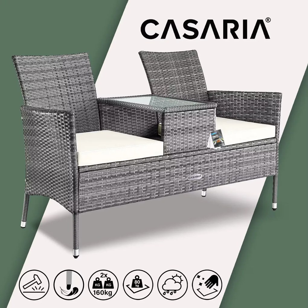 Deuba Rattan kerti pad - szürke