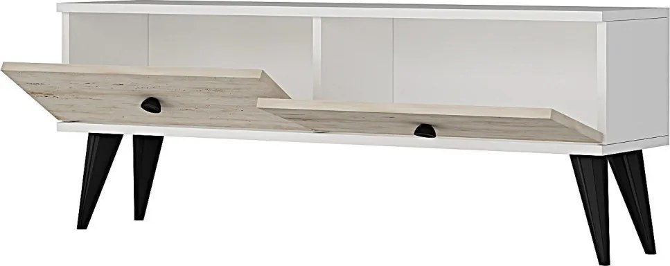 Mona TV-állvány, fehér-travertin, 120 cm