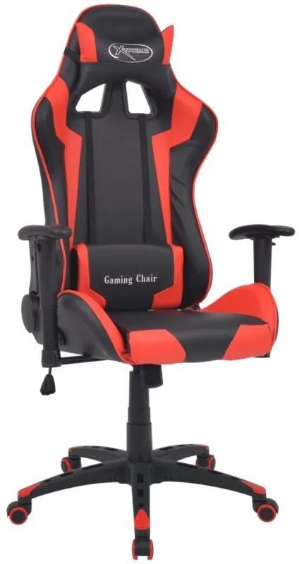 Piros dönthető versenyautó ülés alakú műbőr irodai szék