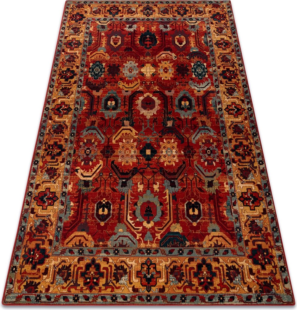 Gyapjú szőnyeg Superior Oman keleti rubin Keret Boho Nappali 200x300 cm