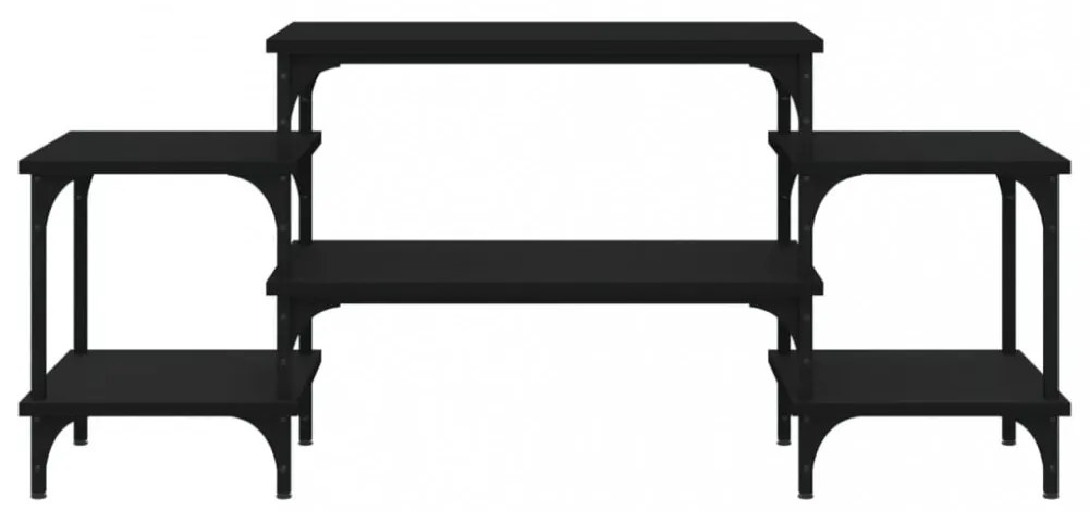 fekete szerelt fa TV-szekrény 117x35x52 cm