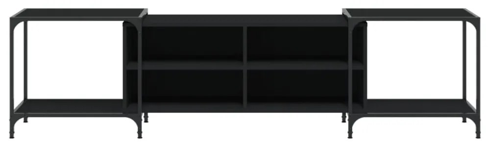 fekete szerelt fa TV-szekrény 203 x 37 x 50 cm