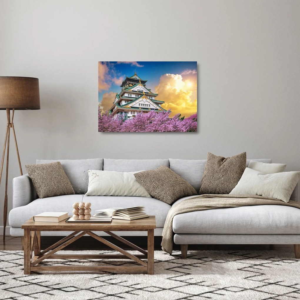 Üveg kép - Oszaka vára (70x50 cm)