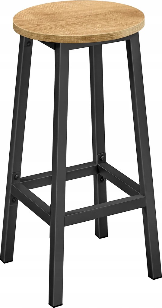 Bárszék, konyhai hoker, 1 db, 65cm magas, tölgy, fekete