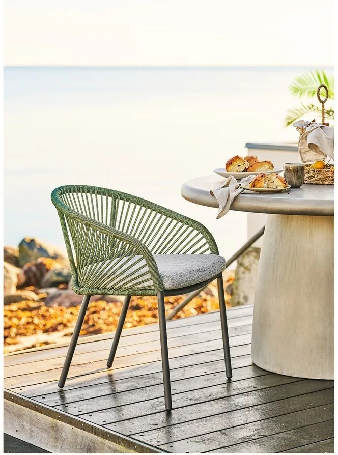 Zöld fém-párnázott kerti szék Novella – House Nordic