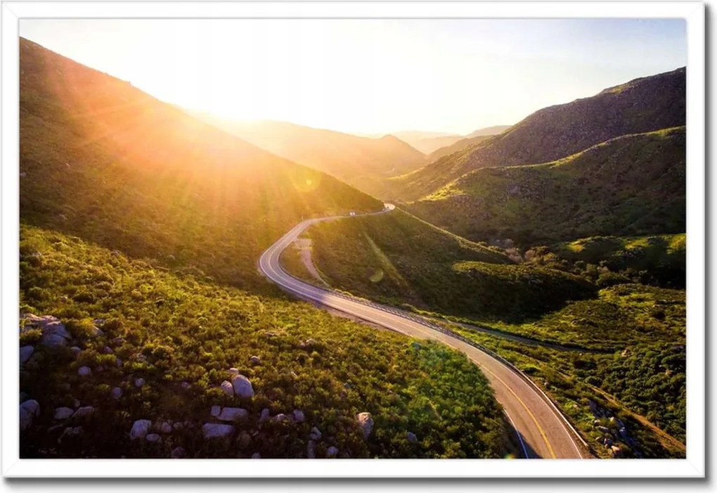 Poszterek keretben 60x40 Út Erdő Hegyek