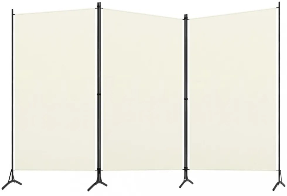 fehér 3 paneles szövetparaván 260x180 cm