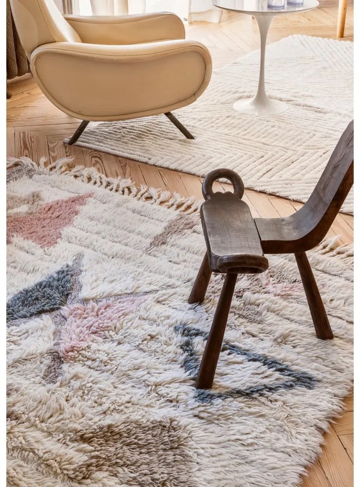 Krémszínű mosható kézi szövésű gyapjú szőnyeg 170x240 cm Almond Valley – Lorena Canals