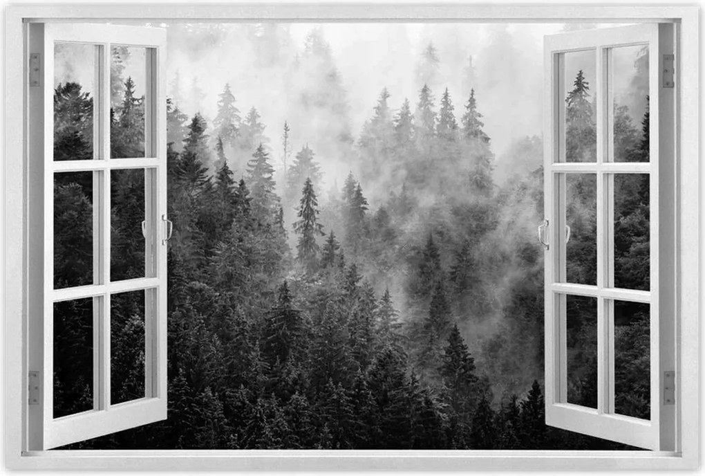 Poszterek 120x80 Tájkép Szürke Hegyek Köd