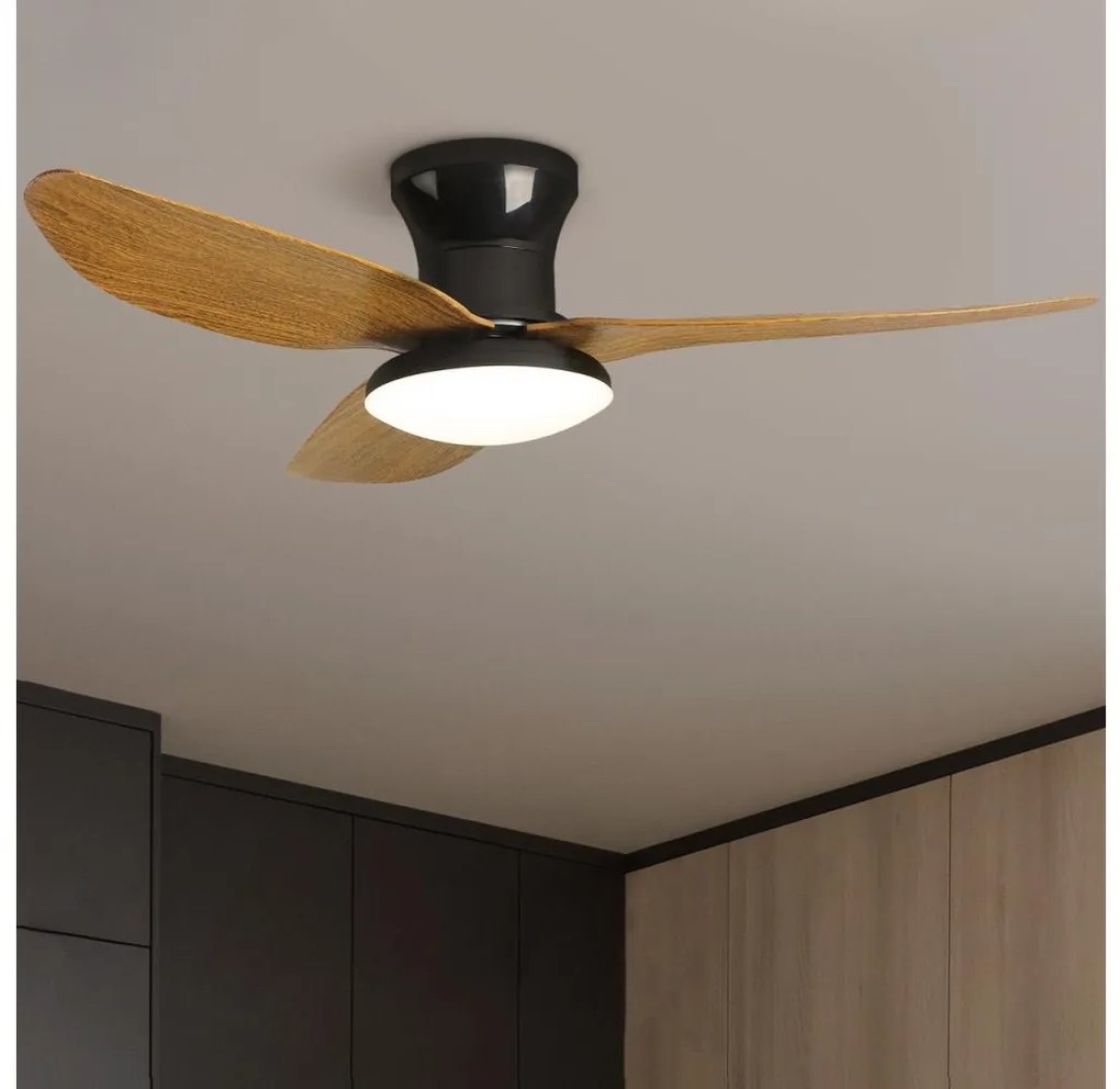 Brilagi Brilagi-LED Dimmelhető mennyezeti ventilátor LED/30W/230V 3000-6500K fekete/barna + távirányító BG1610