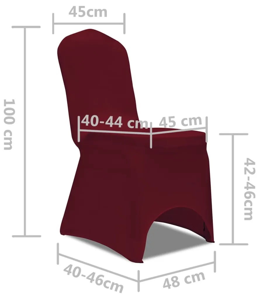 Szék Burkolat Nyújtható Burgundi 6 db