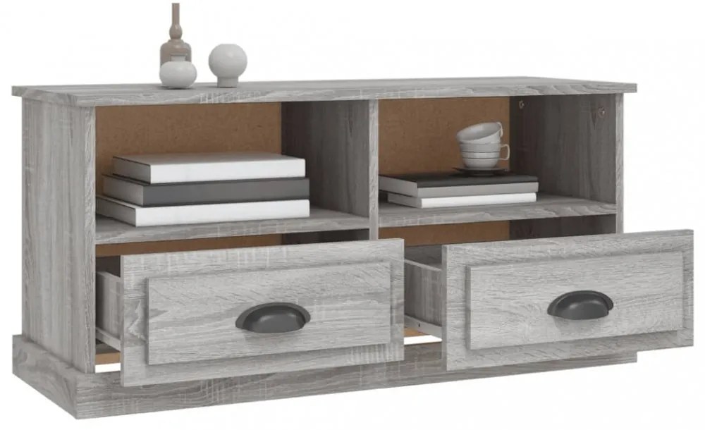 szürke sonoma színű szerelt fa TV-szekrény 93x35,5x45 cm