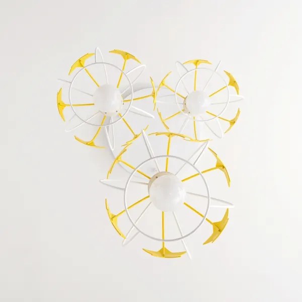 Gyerek csillár zsinóron STARS 3xE27/15W/230V sárga/fehér