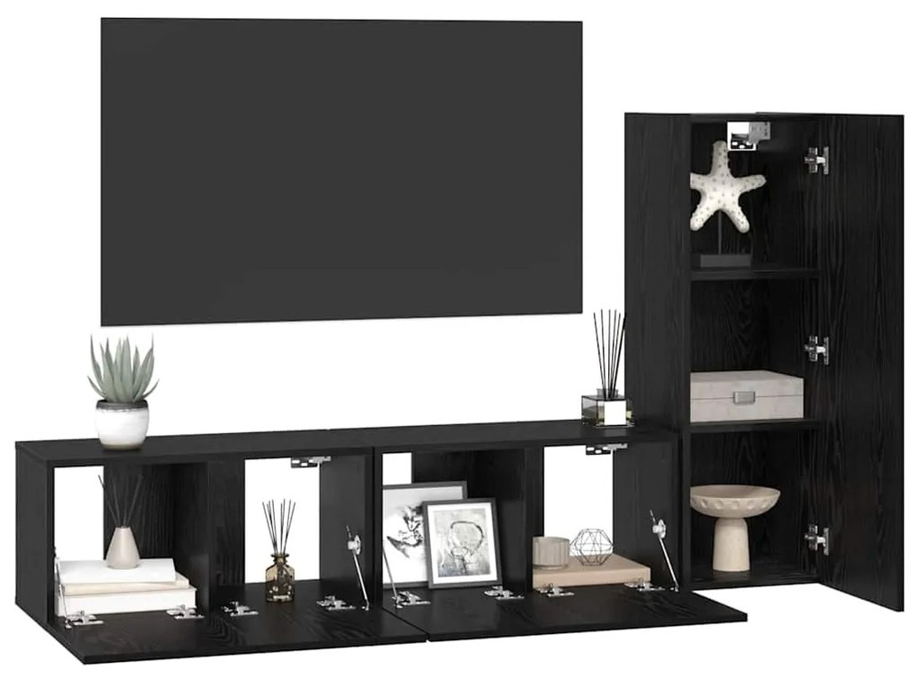 TV szekrény garnitúra 3 pcs Musta tammi 160 x 30 x 30 cm