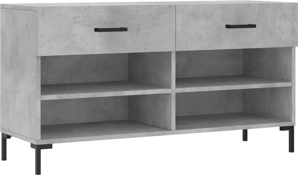 vidaXL betonszürke szerelt fa cipőpolc 102 x 35 x 55 cm
