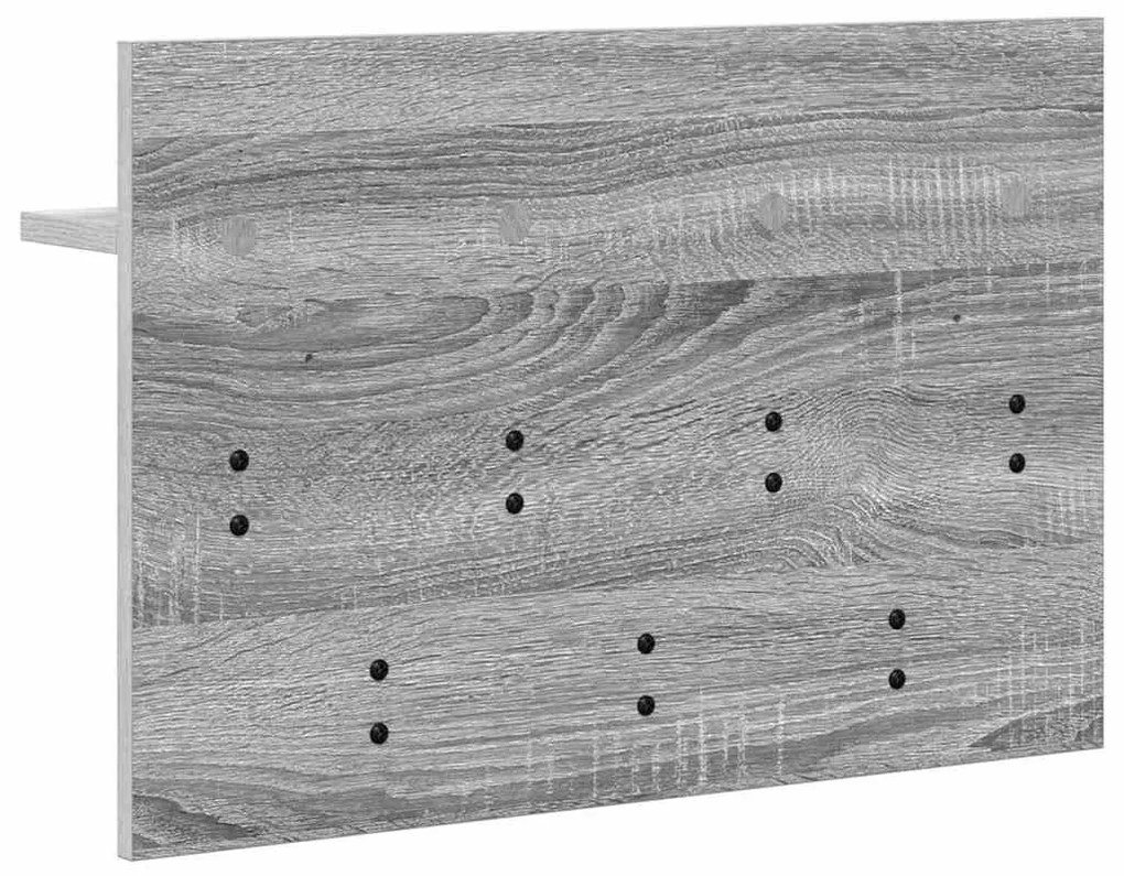 Fali Kabáthorog polcokkal Szürke sonoma 60 x 40 x 12 cm Faanyag
