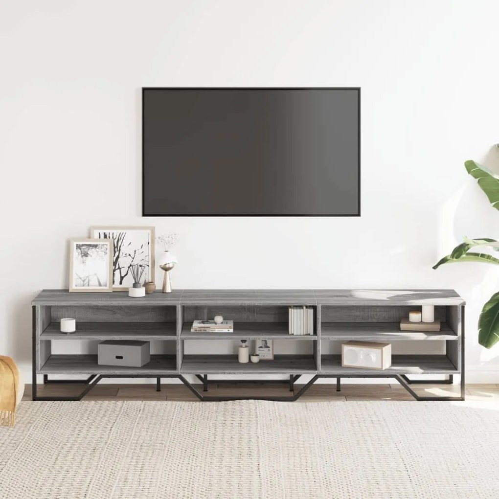 szürke sonoma színű szerelt fa TV-szekrény 180 x 34 x 41 cm