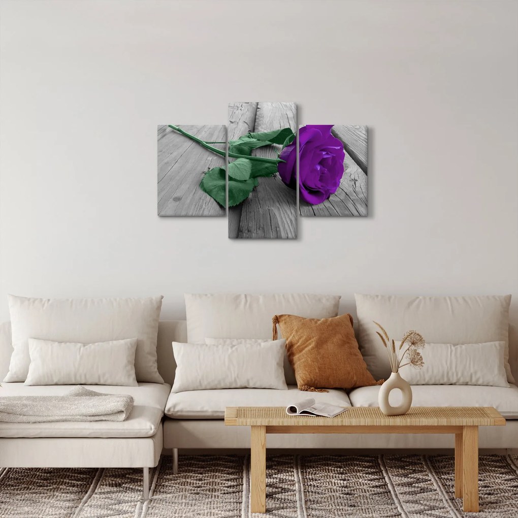 Kép - Lila rózsa zöld szárral (90x60 cm)