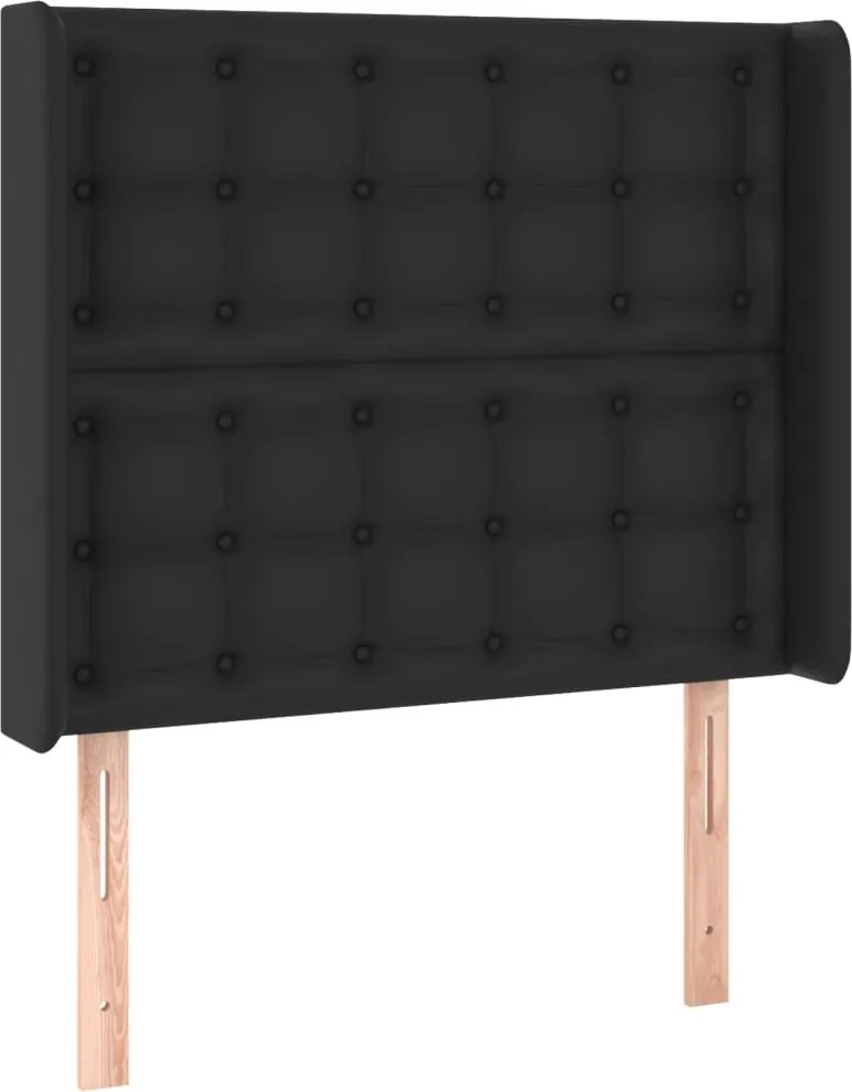 vidaXL fekete műbőr fejtámla szárnyakkal 103x16x118/128 cm