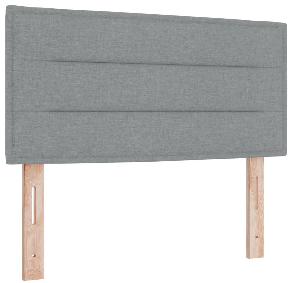 Boxspring Ágy Mattal & LED Világítással Szürke 90x190 cm Szövet