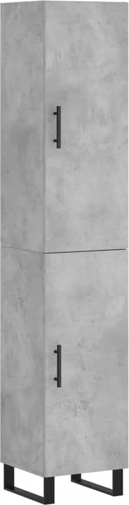 vidaXL betonszürke szerelt fa magasszekrény 34,5x34x180 cm