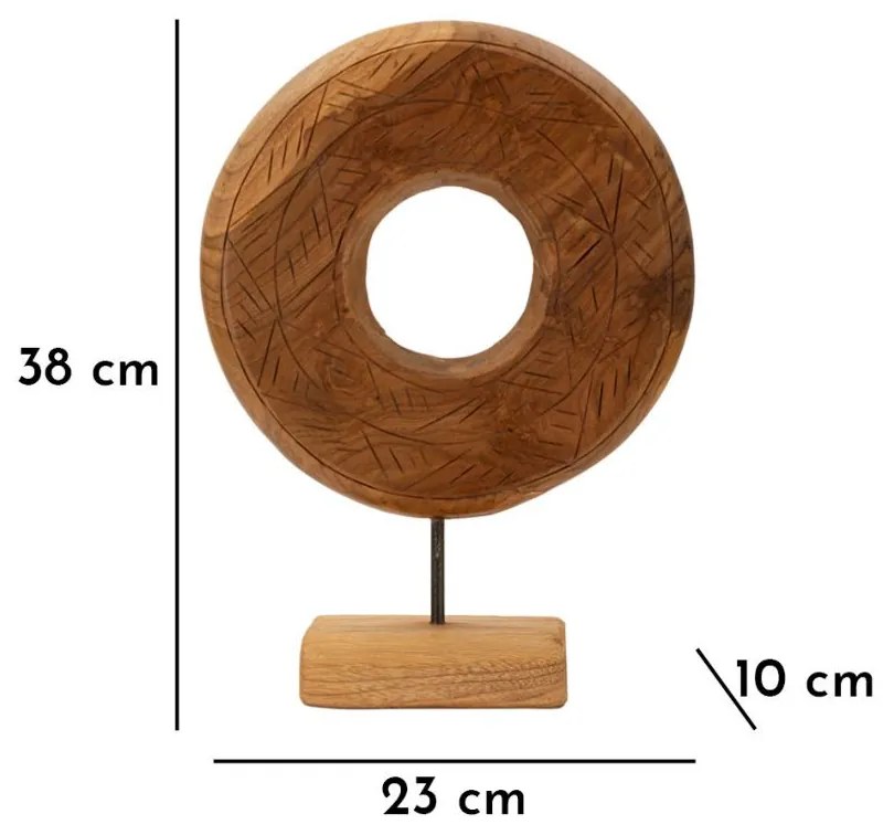 Szobor dorat teak 28x10x38cm