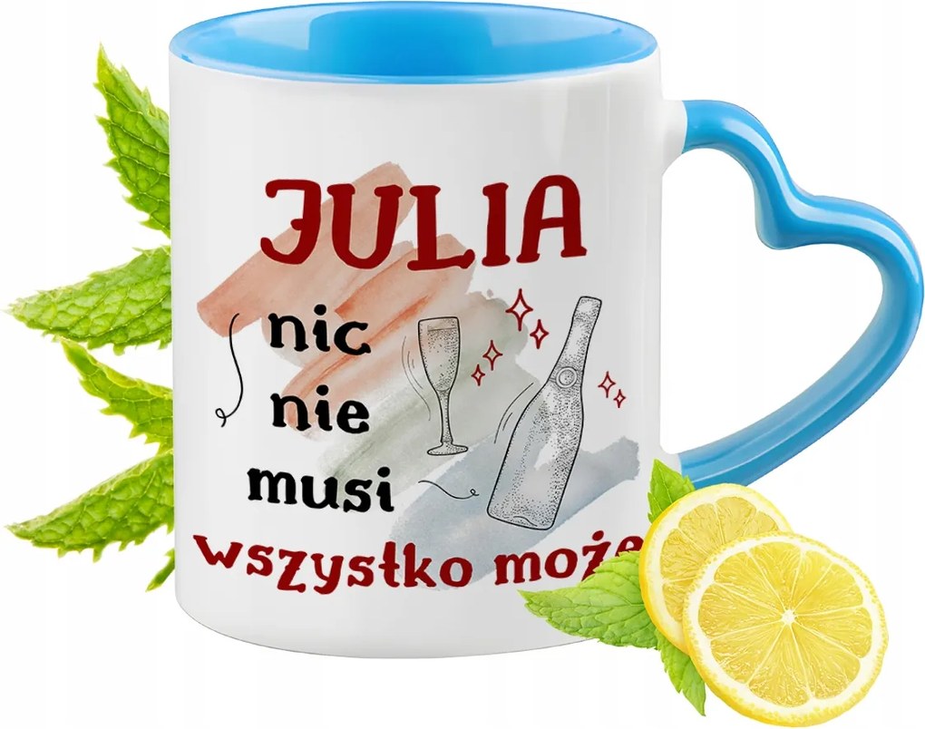 Juli Kék Bögre Szív Alakú Füllel Kávé Ajándék