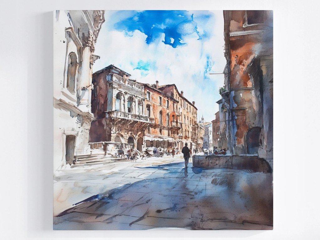 Poszter Város Kilátás Utca Róma Olaszország Bérházak 40x40