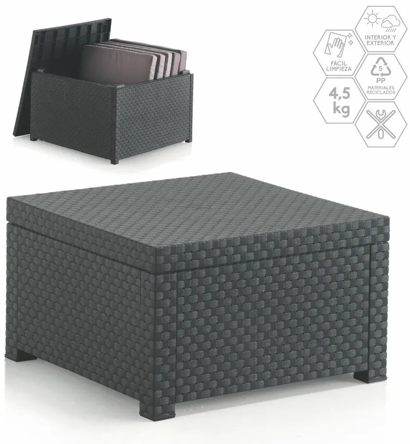 Műrattan kerti dohányzóasztal 56x56 cm – Juinsa