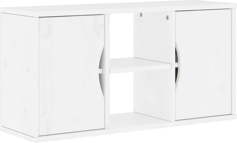 vidaXL ODDA tömörfa fenyőfa TV szekrény fehér 79x24x40 cm