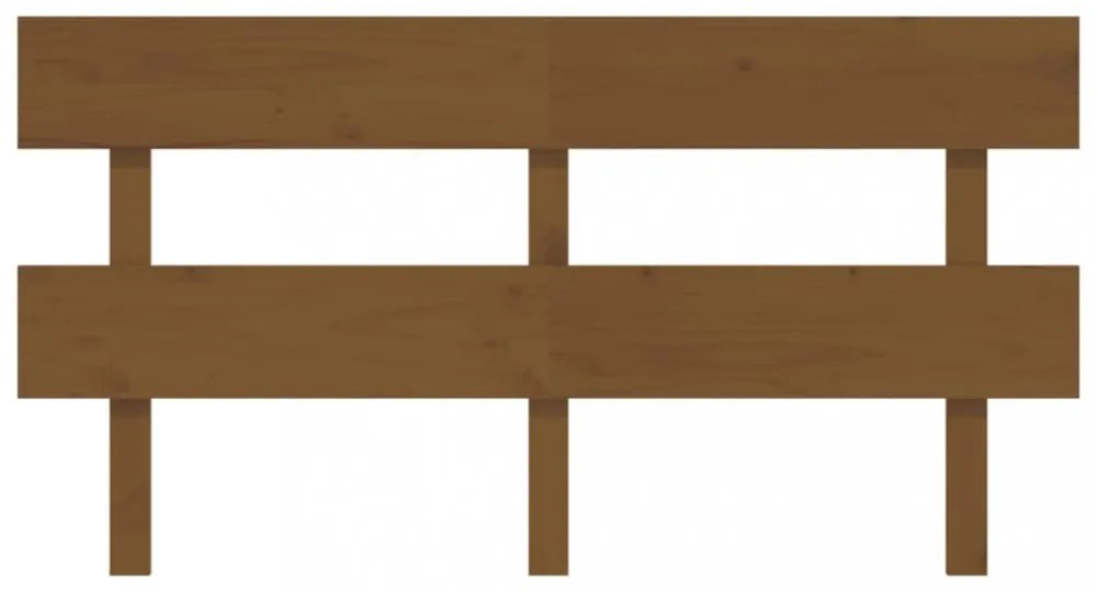 mézbarna tömör fenyőfa ágyfejtámla 154x3x81 cm