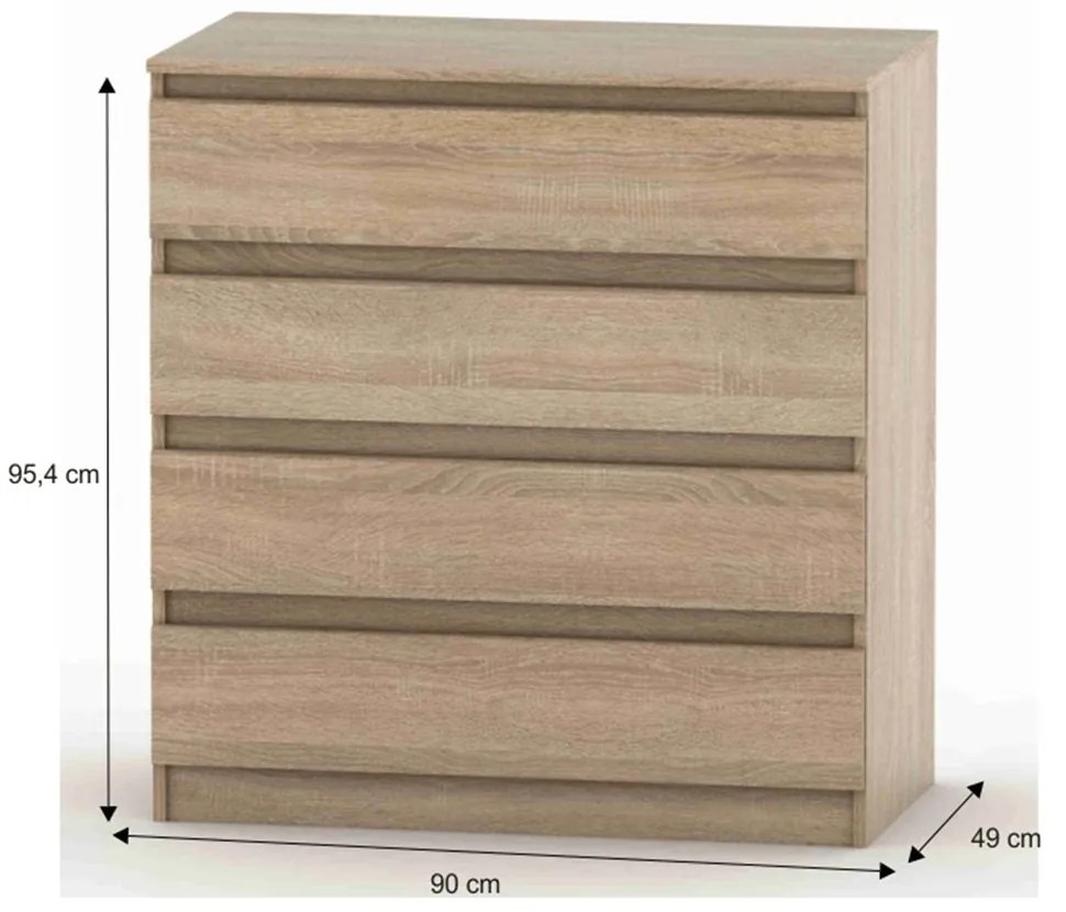 HANY NEW 004 komód, sonoma tölgy