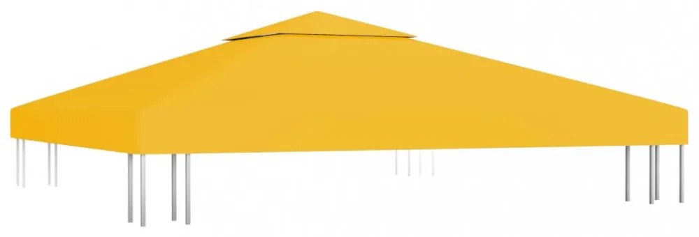 sárga kétszintes pavilon-tetőponyva 310 g/m² 3 x 3 m